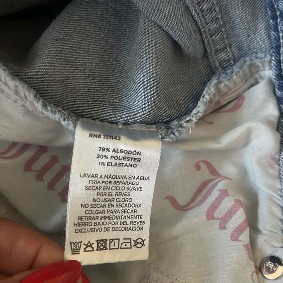 Juicy Couture Jeans 5/27 Stretch Y2K Bedazzled Juicy Wide Leg - Picture 5 of 10